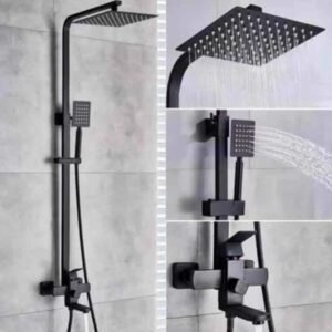 Black Square Standing Shower