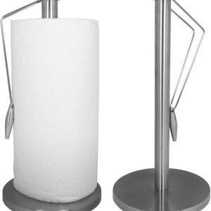 Kitchen Paper Roll Holder Stainless Steel Paper Towel Holder, Kitchen Restaurant Plastic Wrap Paper Storage Rack, Vertical Paper Towel Rack Kitchen Roll Holder