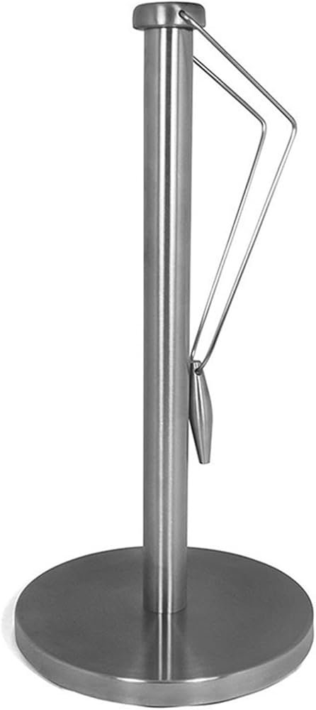 Kitchen Paper Roll Holder Stainless Steel Paper Towel Holder, Kitchen Restaurant Plastic Wrap Paper Storage Rack, Vertical Paper Towel Rack Kitchen Roll Holder - Image 2