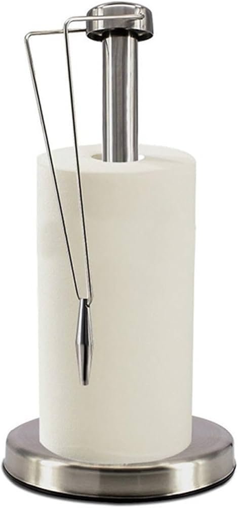 Kitchen Paper Roll Holder Stainless Steel Paper Towel Holder, Kitchen Restaurant Plastic Wrap Paper Storage Rack, Vertical Paper Towel Rack Kitchen Roll Holder - Image 3